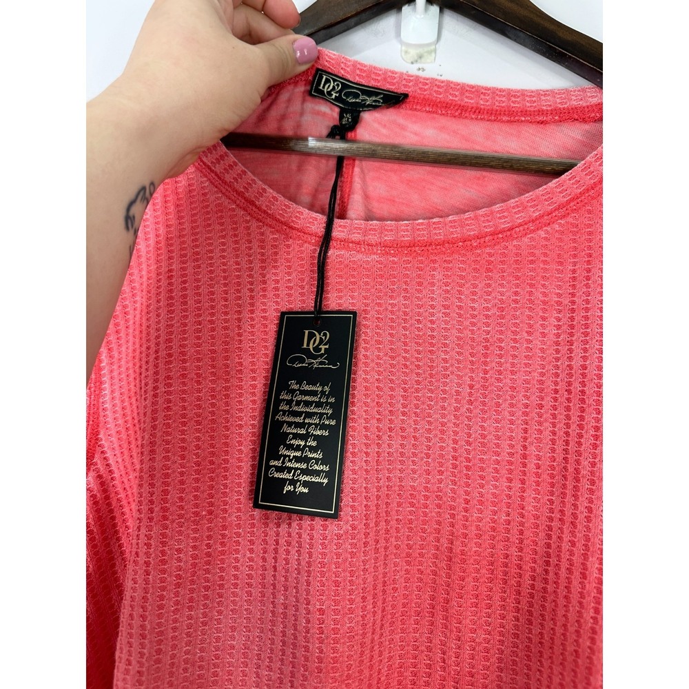 Deborah Glassman DG Waffle Knit Tunic Top XL Lagenlook Asymmetrical‎ Sharkbite - Picture 5 of 9